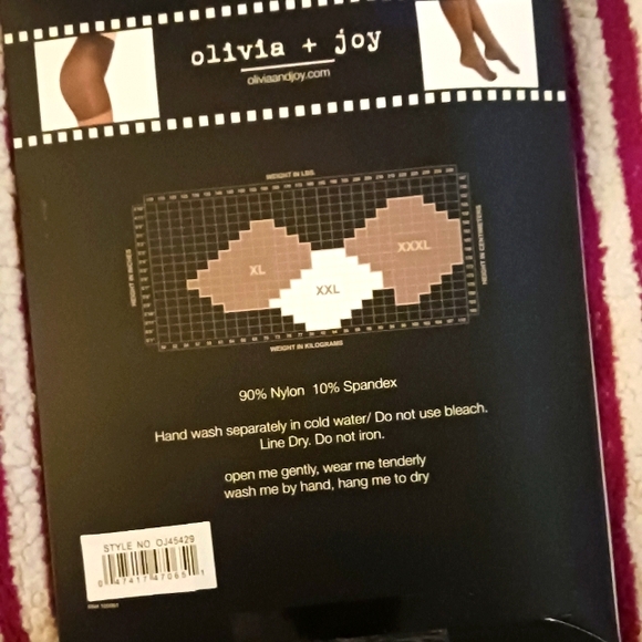 Olivia & Joy black pantyhose Queen Sz XXXL - Picture 2 of 2
